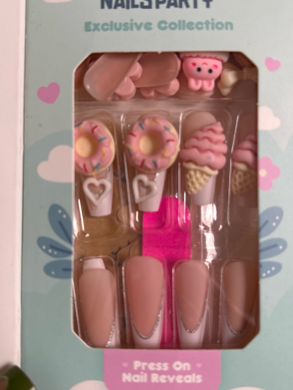 Pink Donut & Ice Cream Press-On Nail Set